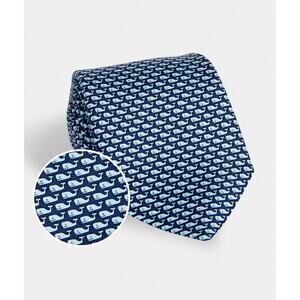 Vineyard Vines Navy Printed Whale Silk Tie – Preowned